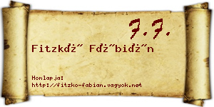 Fitzkó Fábián névjegykártya